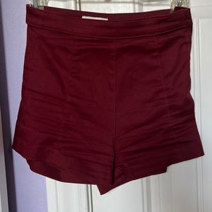 High rise dark cherry short